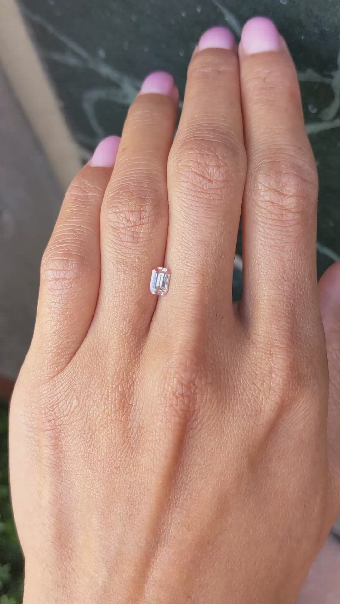 0.67 Ct. Peach Sapphire from Ceylon (Sri Lanka) Size Video