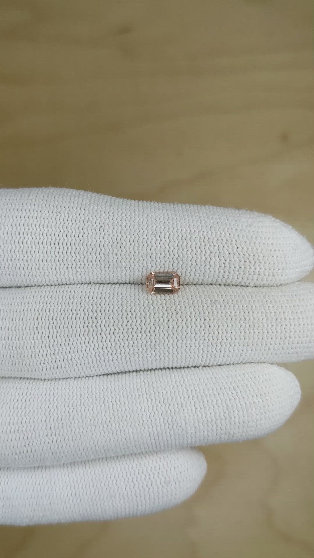 0.67 Ct. Peach Sapphire from Ceylon (Sri Lanka) Size Video