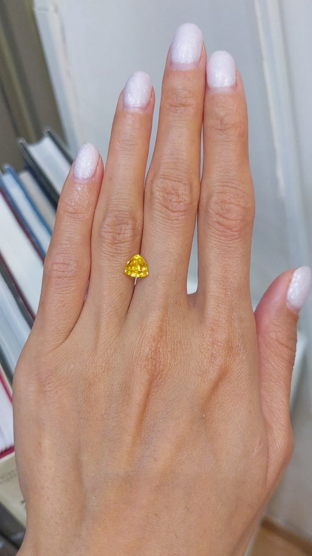 1.47 Ct. Orangish Yellow Sapphire from Ceylon (Sri Lanka) Size Video
