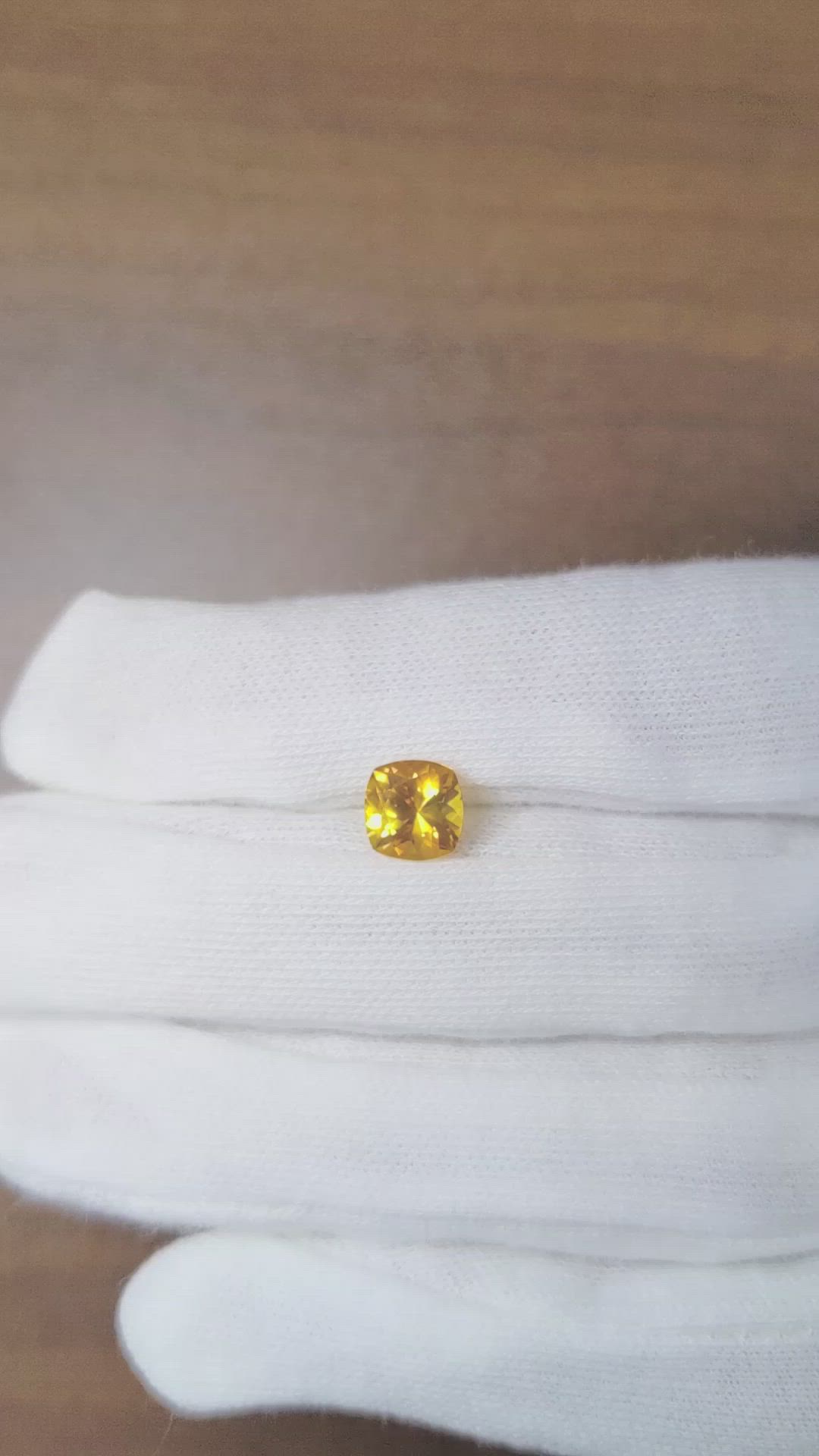 1.65 Ct. Orange Sapphire from Ceylon (Sri Lanka) Size Video