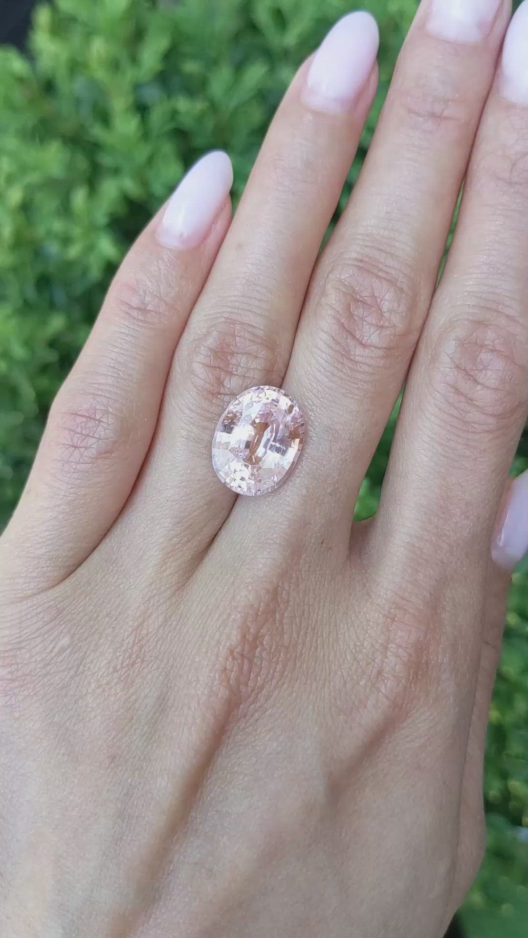 9.68 Ct. Peach Sapphire from Ceylon (Sri Lanka) Size Video