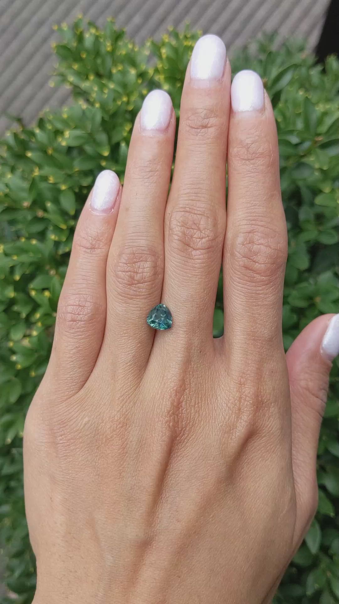 1.65 Ct. Bluish Green Sapphire from Montana Size Video