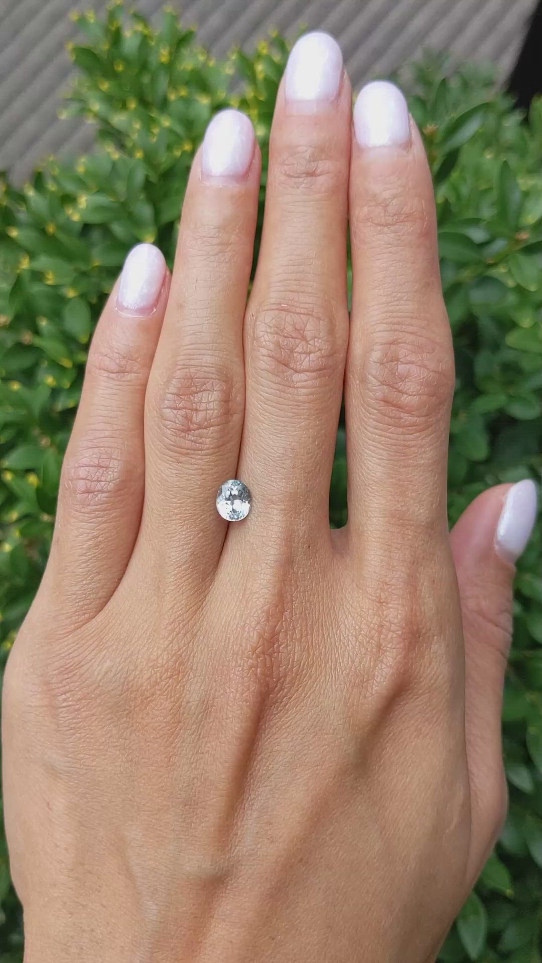 1.02 Ct. Bluish Green Sapphire from Montana Size Video