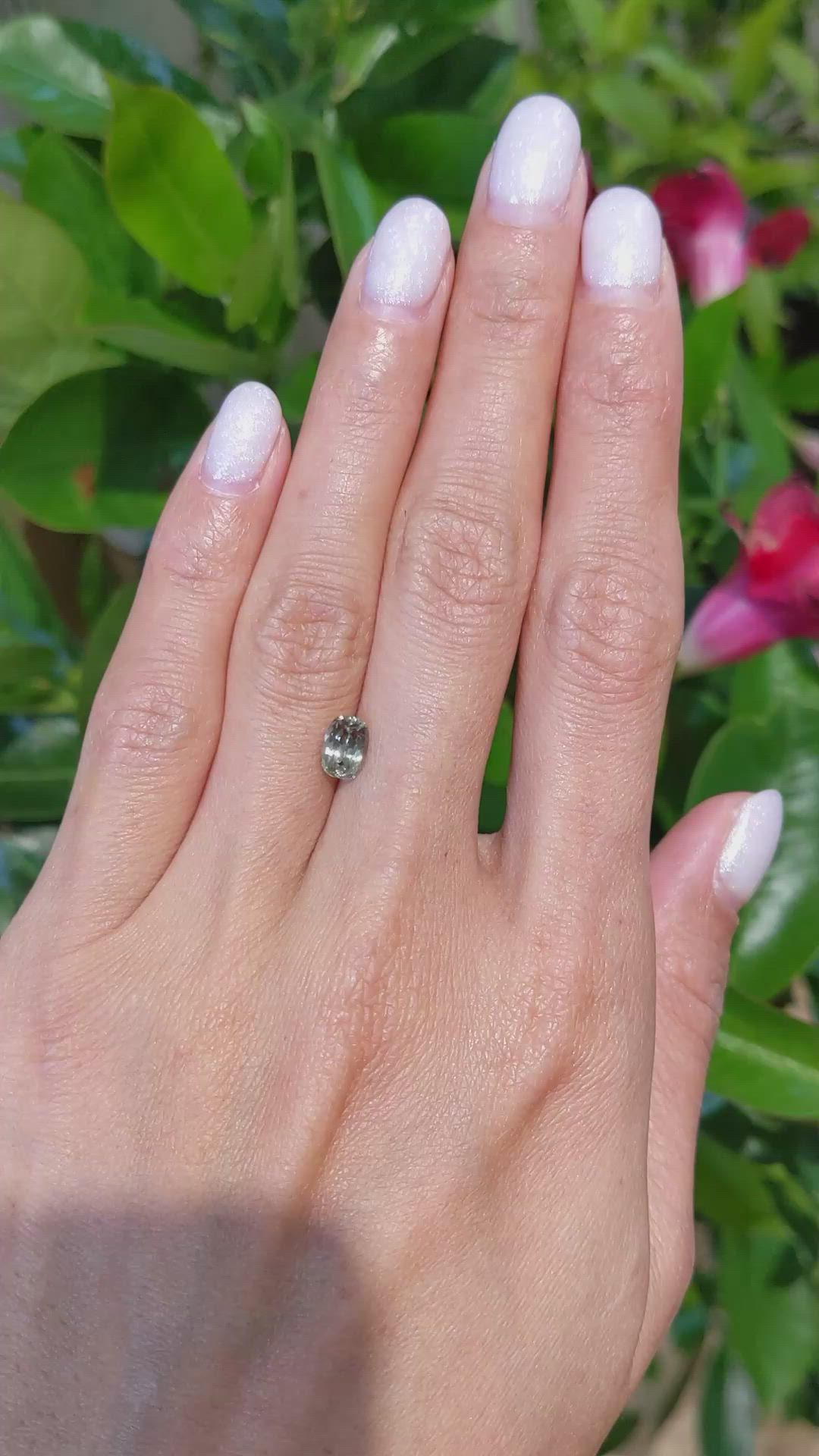 1.14 Ct. Yellowish Green Sapphire from Montana Size Video