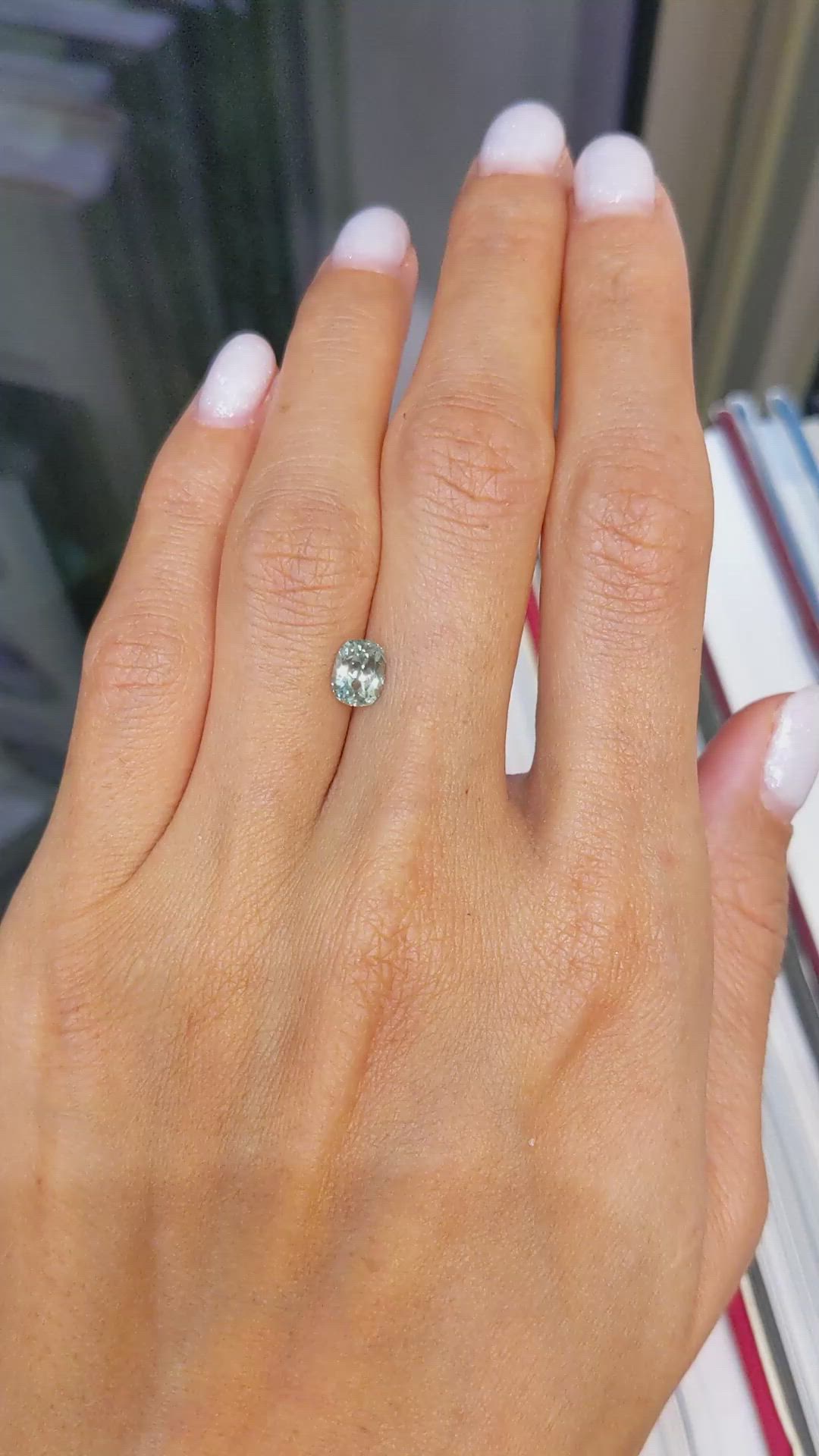 1.24 Ct. Green Sapphire from Montana Size Video