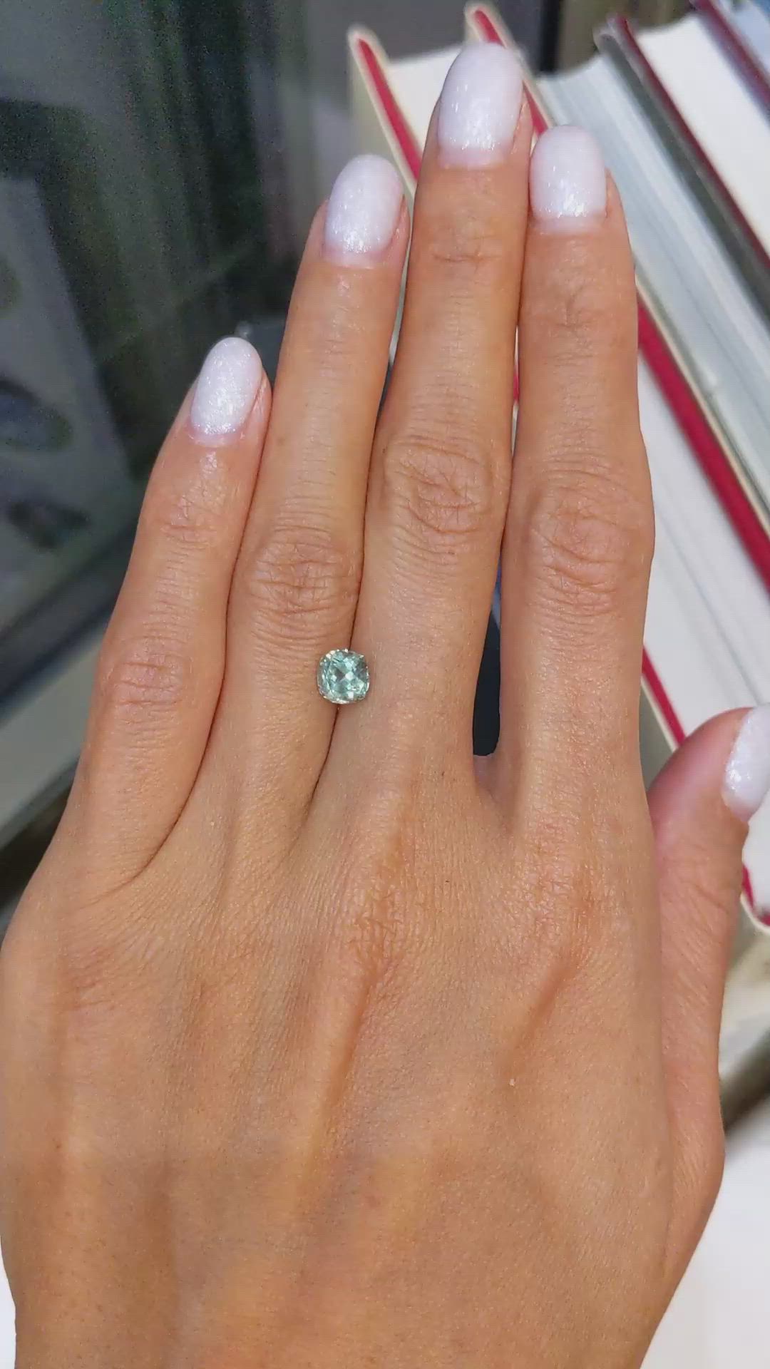 1.34 Ct. Green Sapphire from Montana Size Video