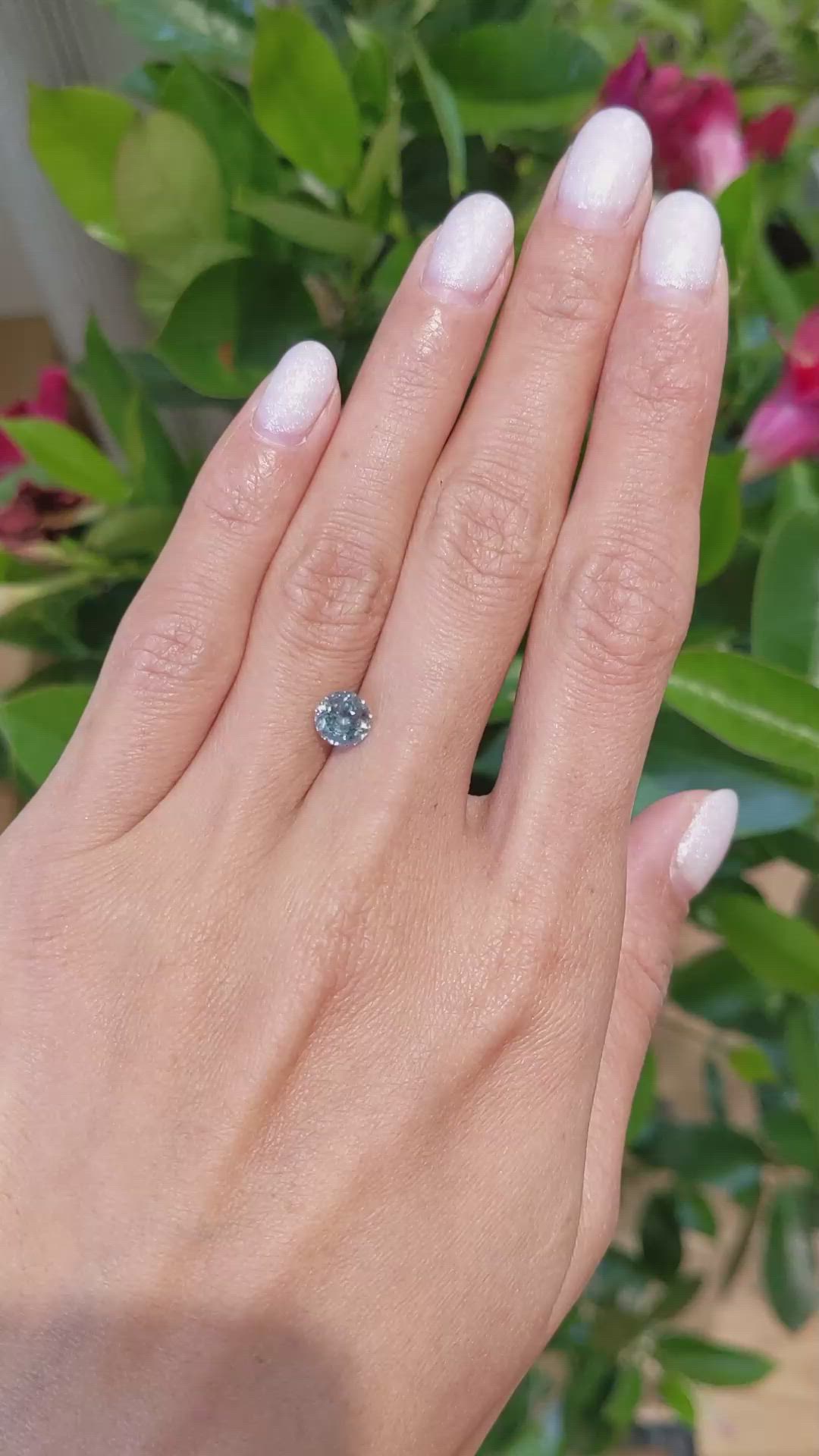 1.53 Ct. Bluish Green Sapphire from Montana Size Video