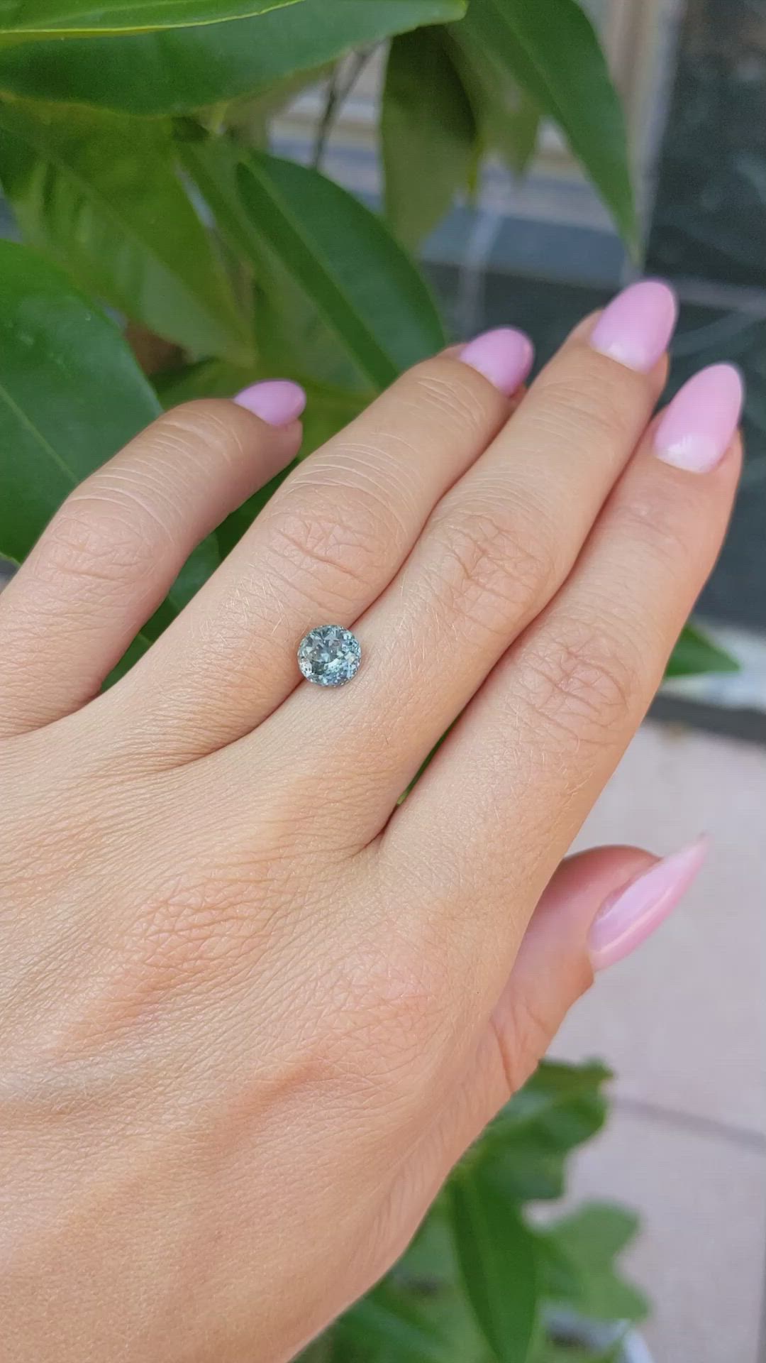 1.53 Ct. Bluish Green Sapphire from Montana Size Video