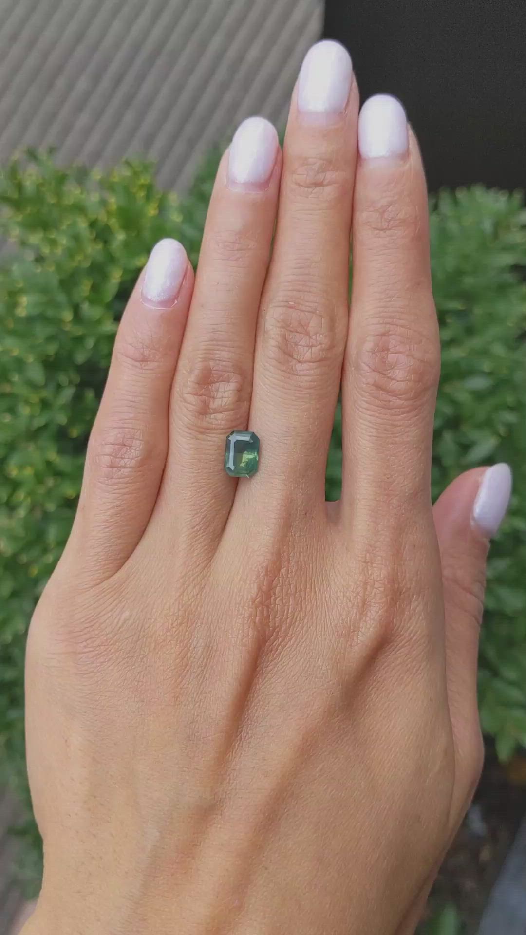 1.85 Ct. Yellowish Green Sapphire from Montana Size Video