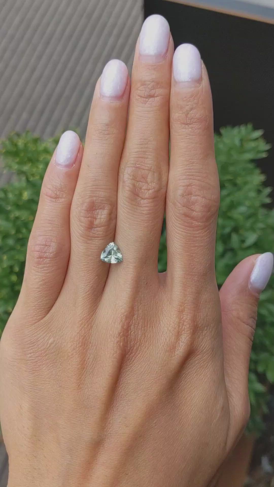 1.34 Ct. Green Sapphire from Montana Size Video