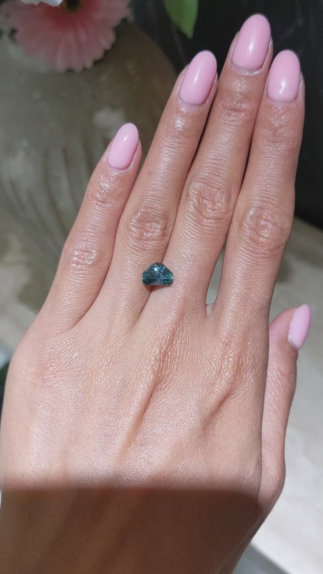 2.59 Ct. Bluish Green Sapphire from Montana Size Video