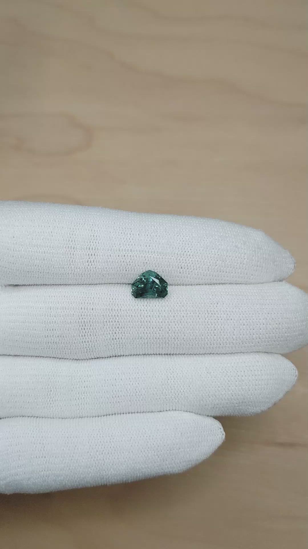 2.59 Ct. Bluish Green Sapphire from Montana Size Video