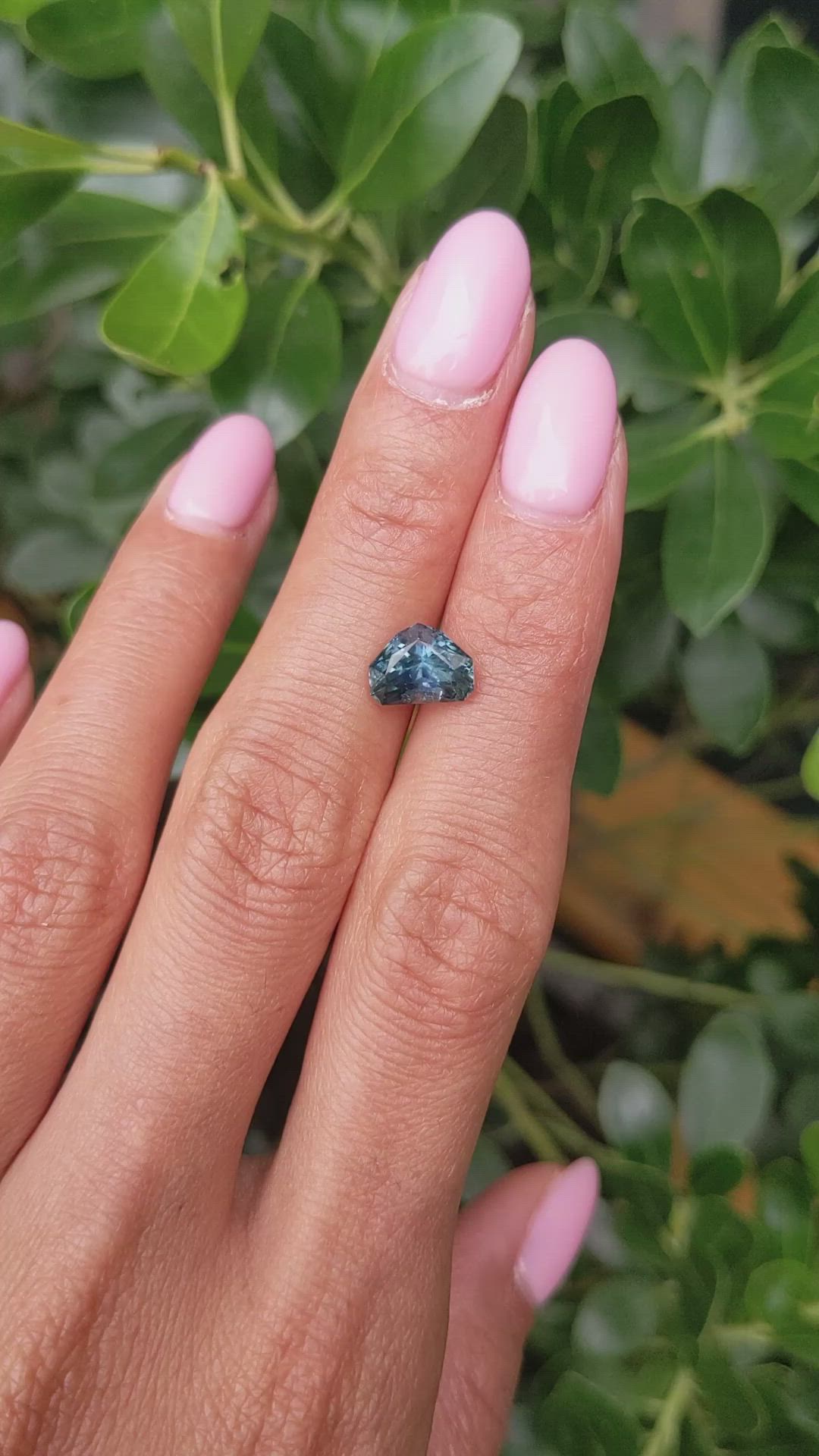 2.59 Ct. Bluish Green Sapphire from Montana Size Video