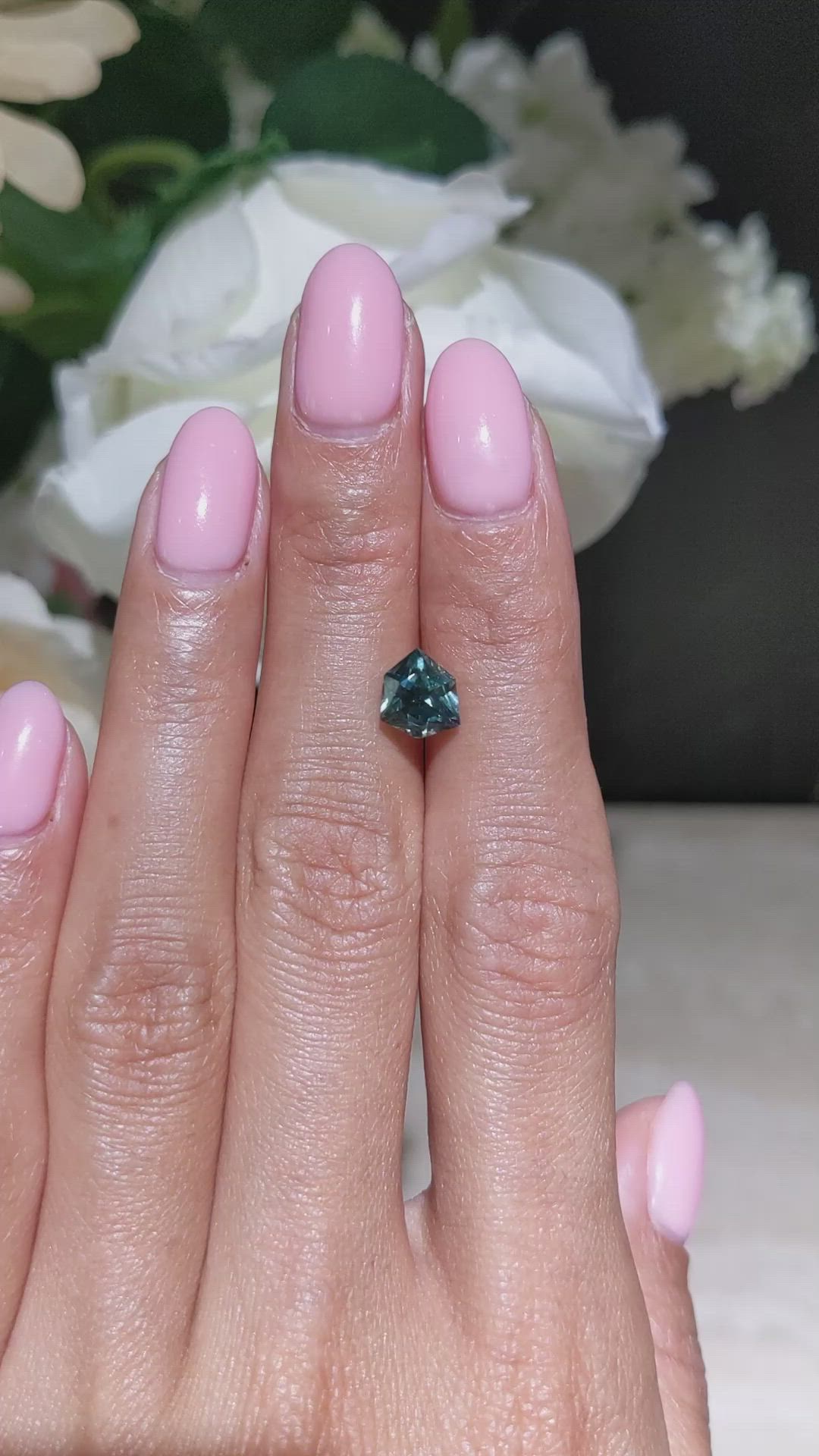 2.44 Ct. Bluish Green Sapphire from Montana Size Video
