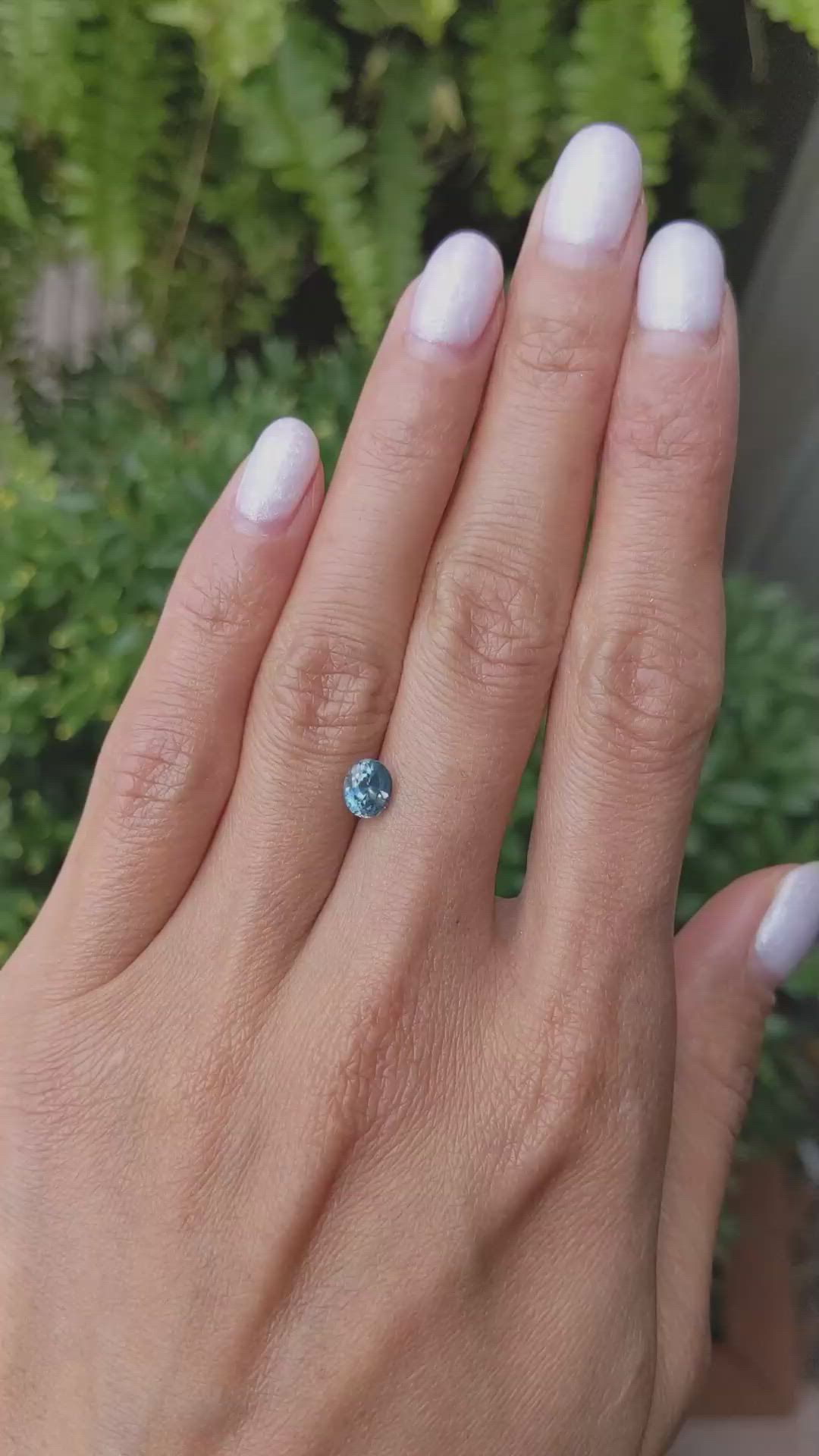 1.03 Ct. Bluish Green Sapphire from Montana Size Video
