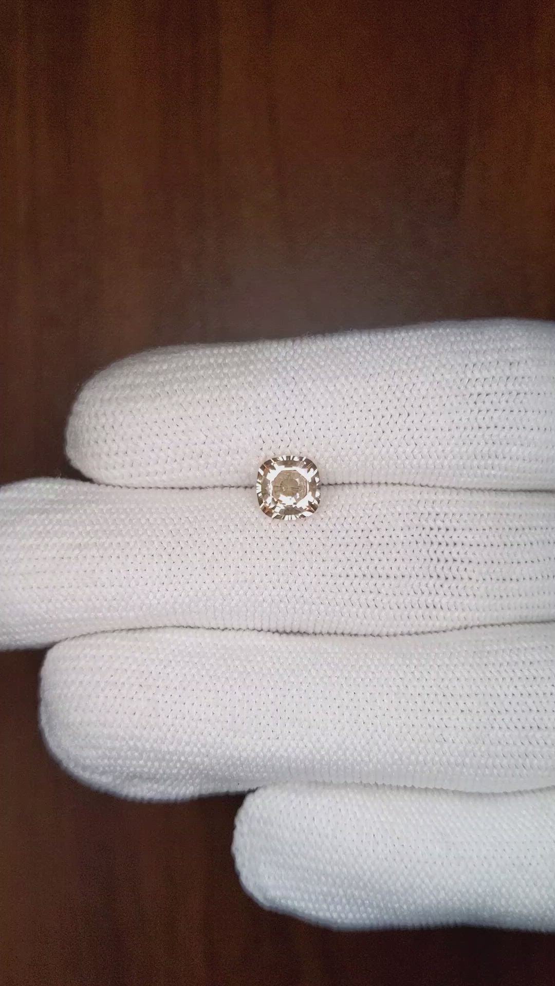 1.35 Ct. Peach Sapphire from Ceylon (Sri Lanka) Size Video