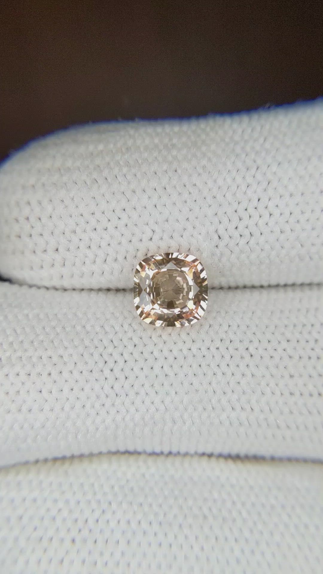 1.35 Ct. Peach Sapphire from Ceylon (Sri Lanka) Size Video