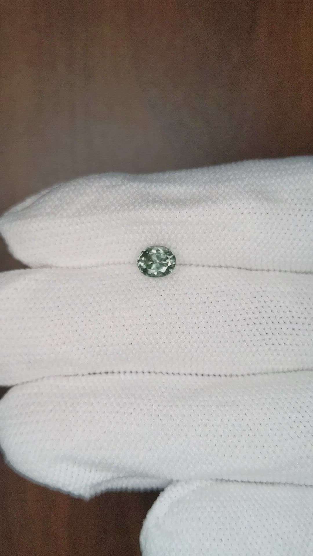 0.93 Ct. Green Sapphire from Montana Size Video