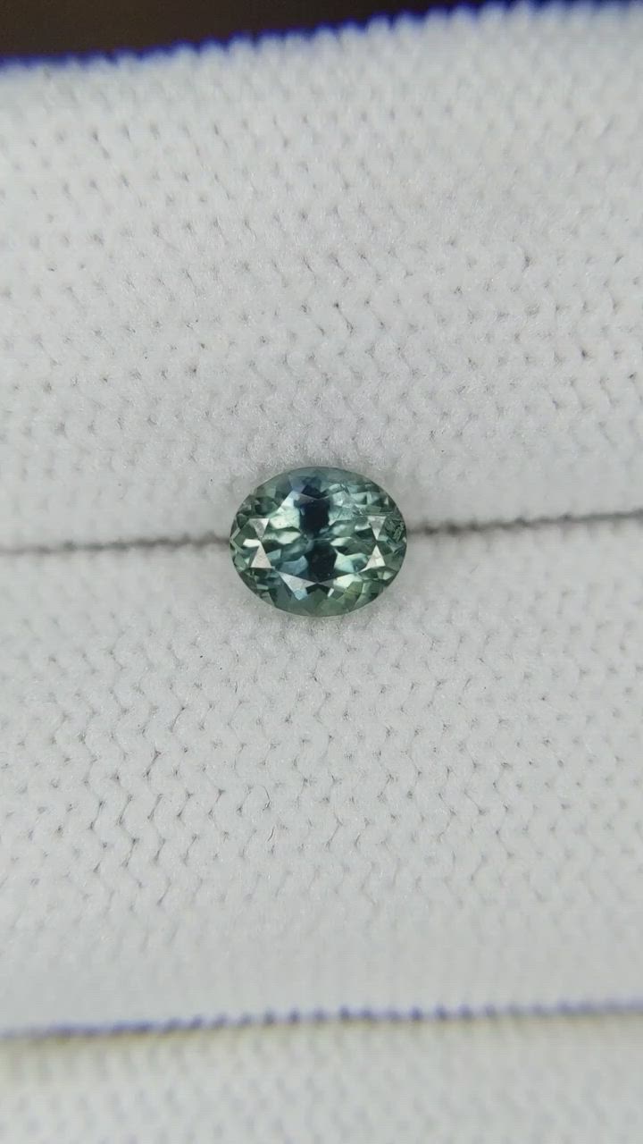 0.80 Ct. Bluish Green Sapphire from Montana Size Video