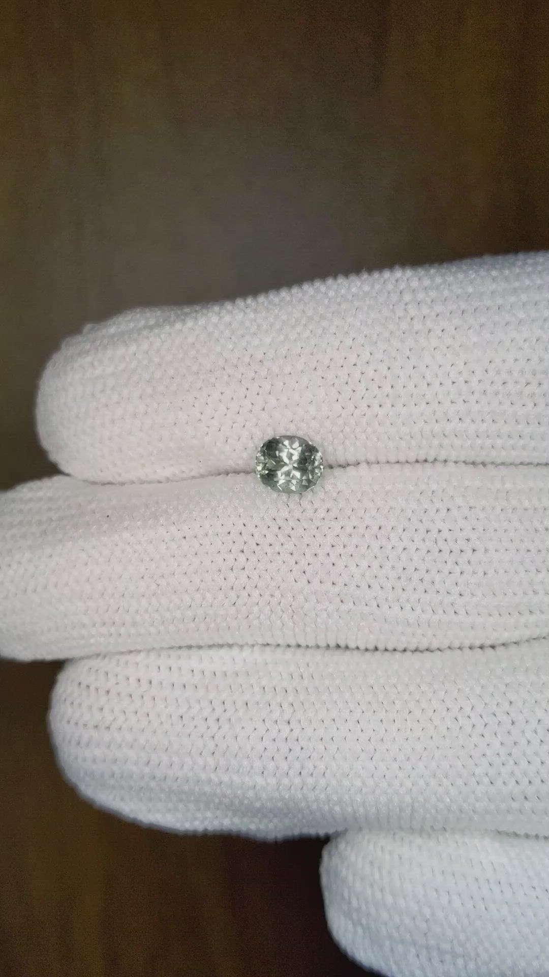 0.84 Ct. Green Sapphire from Montana Size Video