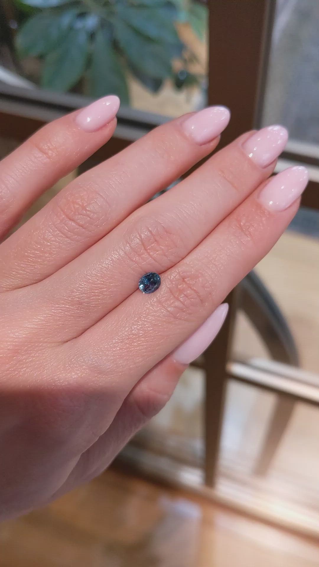 0.65 Ct. Greenish Blue Sapphire from Montana Size Video