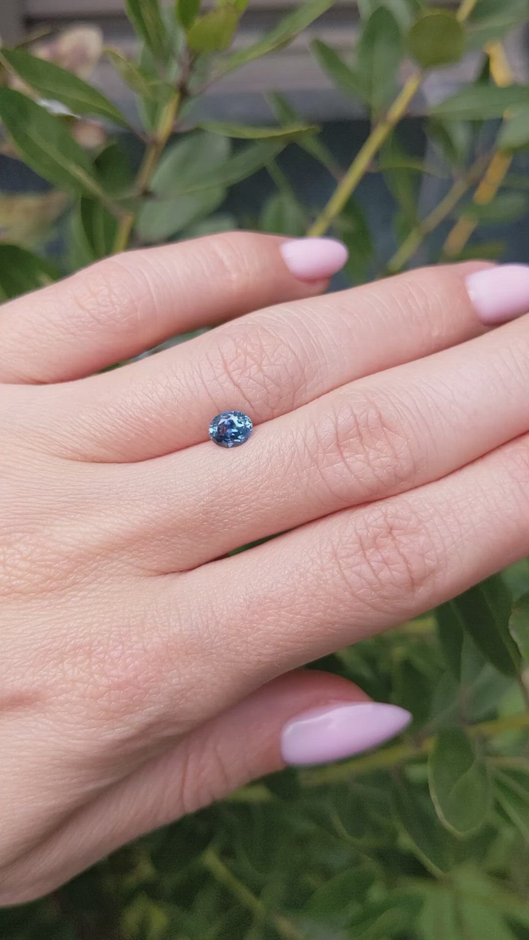 0.65 Ct. Greenish Blue Sapphire from Montana Size Video