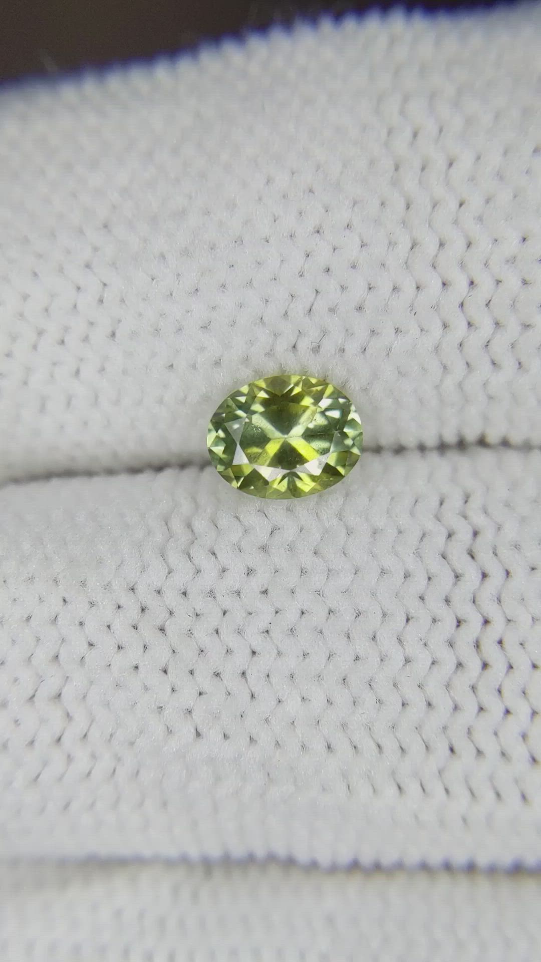 0.77 Ct. Yellowish Green Sapphire from Montana Size Video