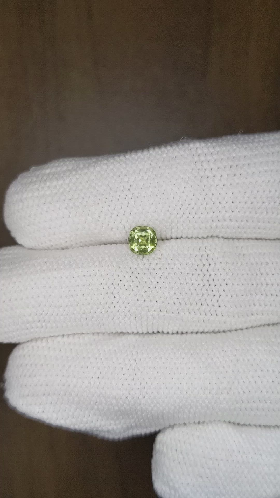 0.64 Ct. Yellowish Green Sapphire from Montana Size Video