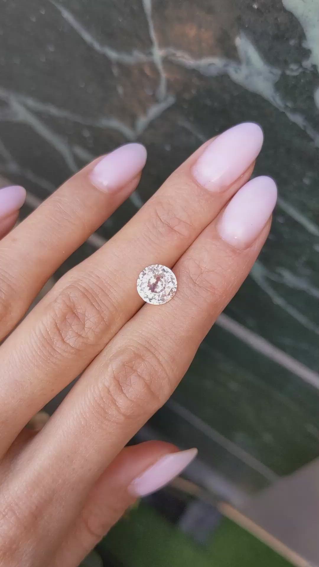 2.25 Ct. Peach Sapphire from Ceylon (Sri Lanka) Size Video