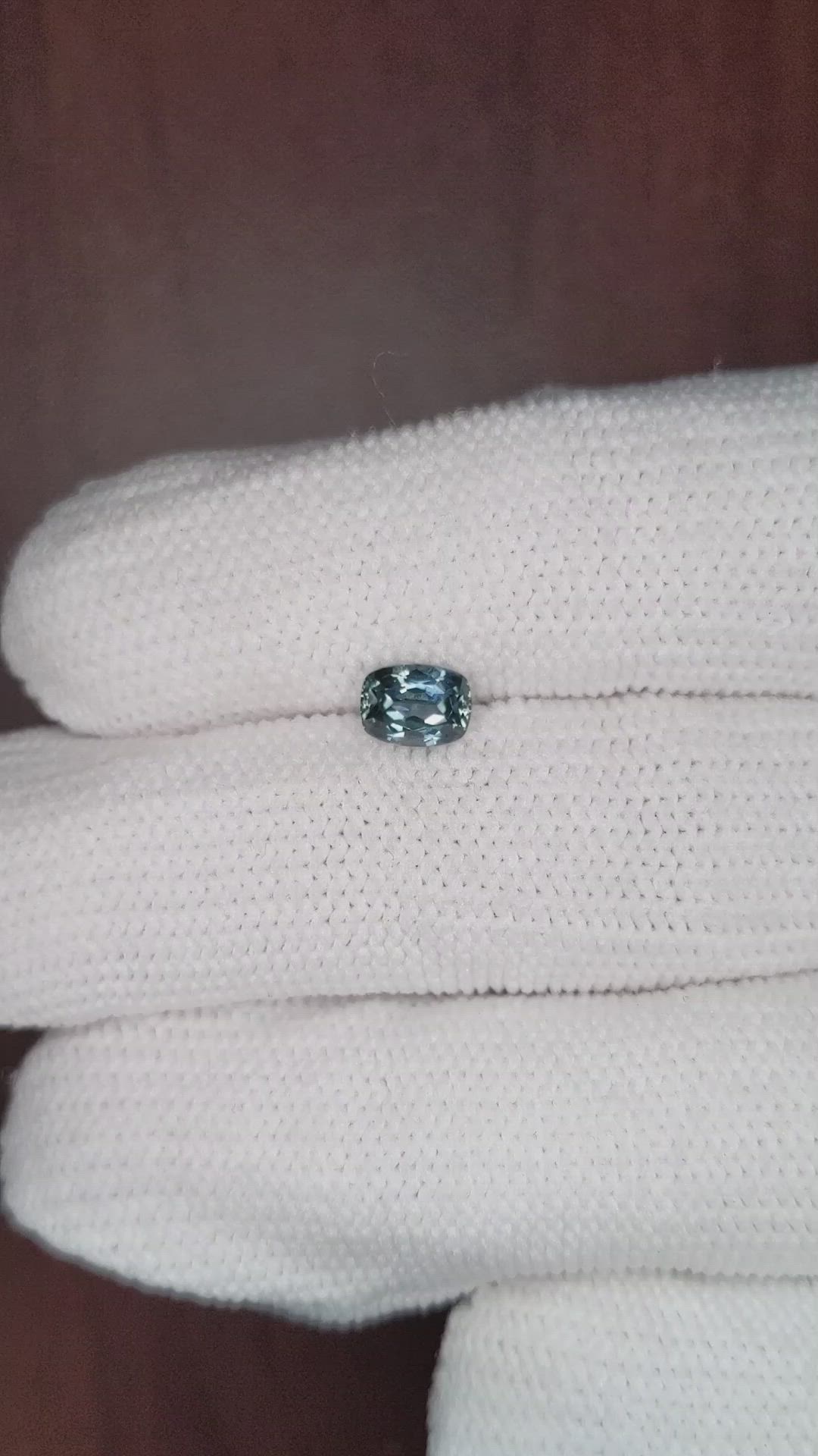 0.83 Ct. Greenish Blue Sapphire from Montana Size Video
