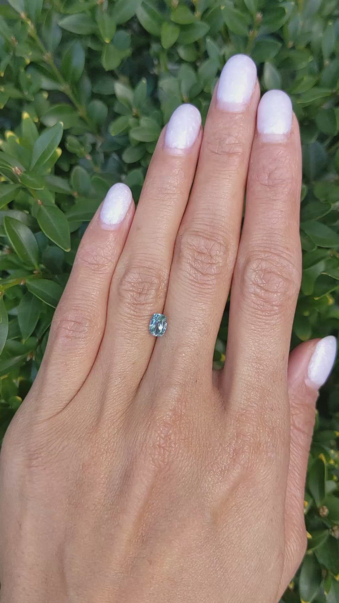 1.10 Ct. Bluish Green Sapphire from Montana Size Video