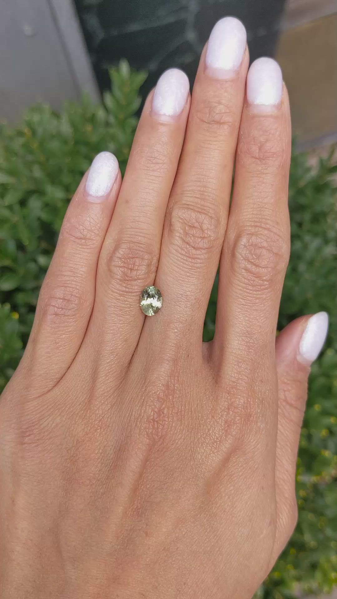 1.28 Ct. Yellowish Green Sapphire from Montana Size Video