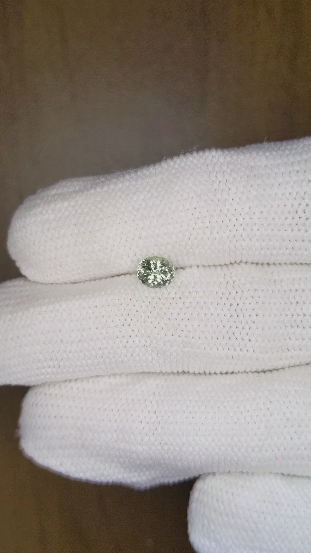 0.71 Ct. Green Sapphire from Montana Size Video