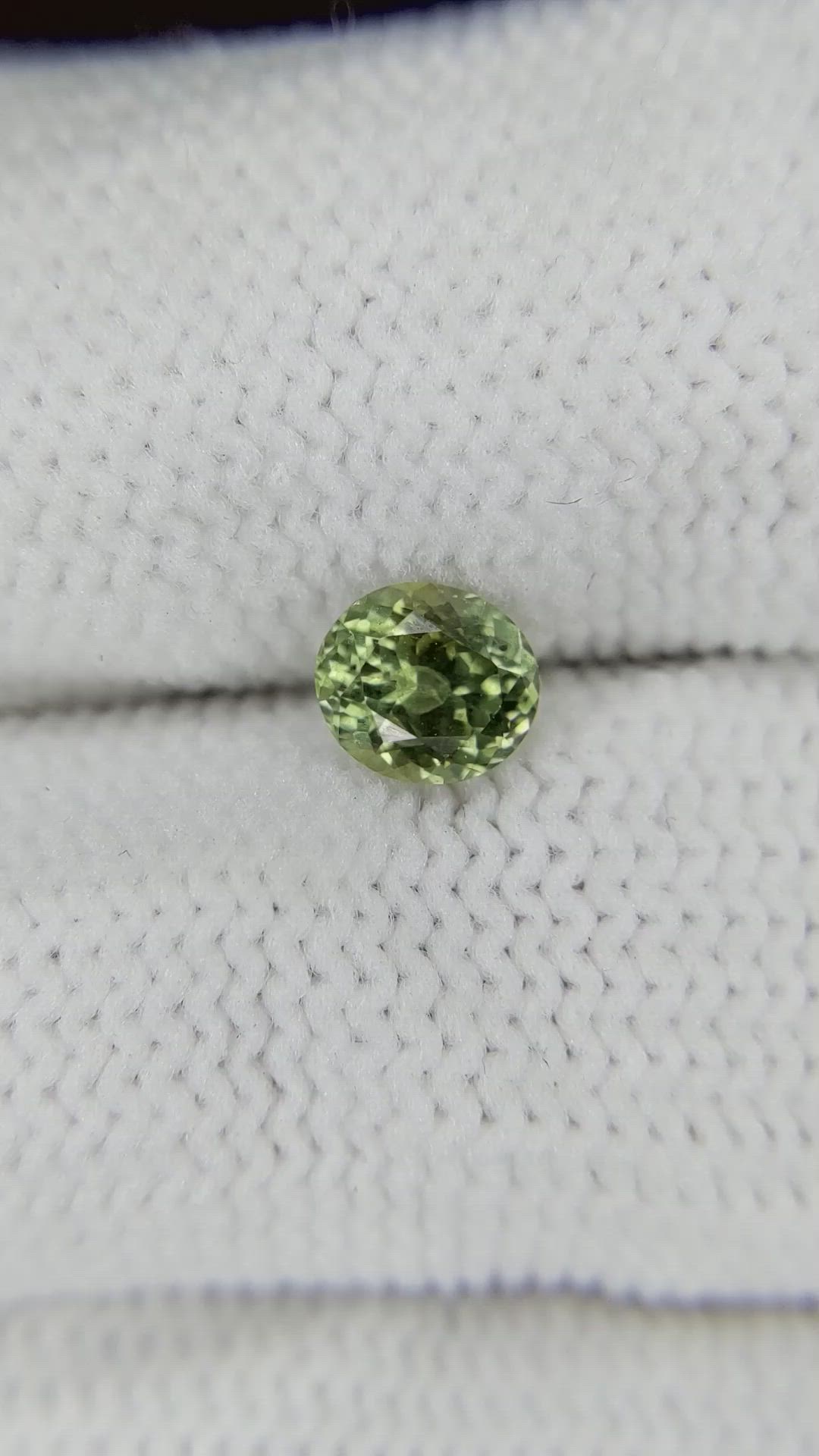 0.72 Ct. Yellowish Green Sapphire from Montana Size Video