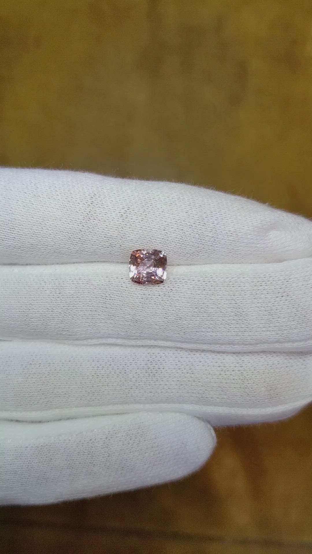 1.58 Ct. Peach Sapphire from Ceylon (Sri Lanka) Size Video