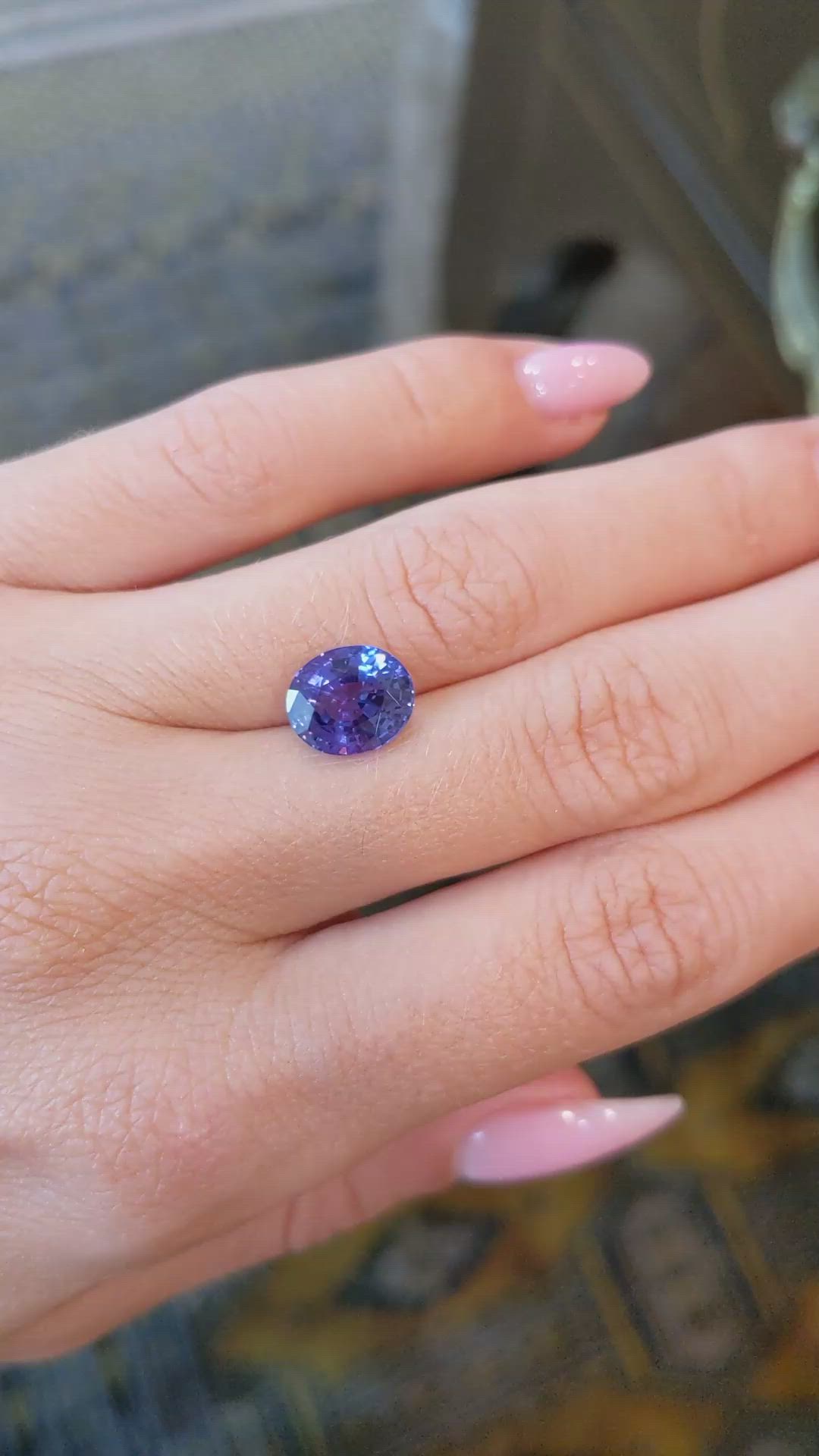4.16 Ct. Color Change Sapphire from Ceylon (Sri Lanka) Size Video