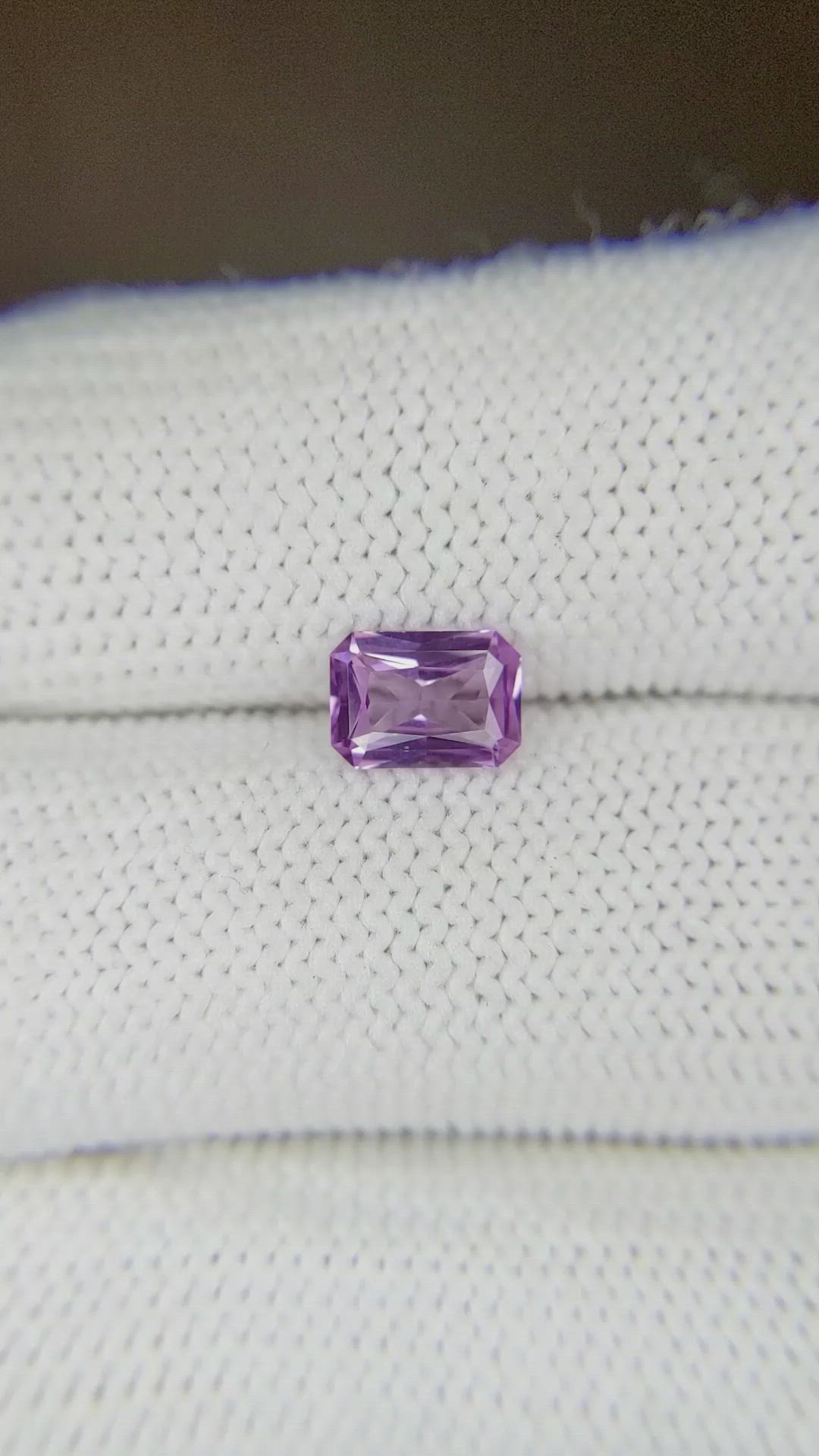 0.99 Ct. Pinkish Purple Sapphire from Ceylon (Sri Lanka) Size Video