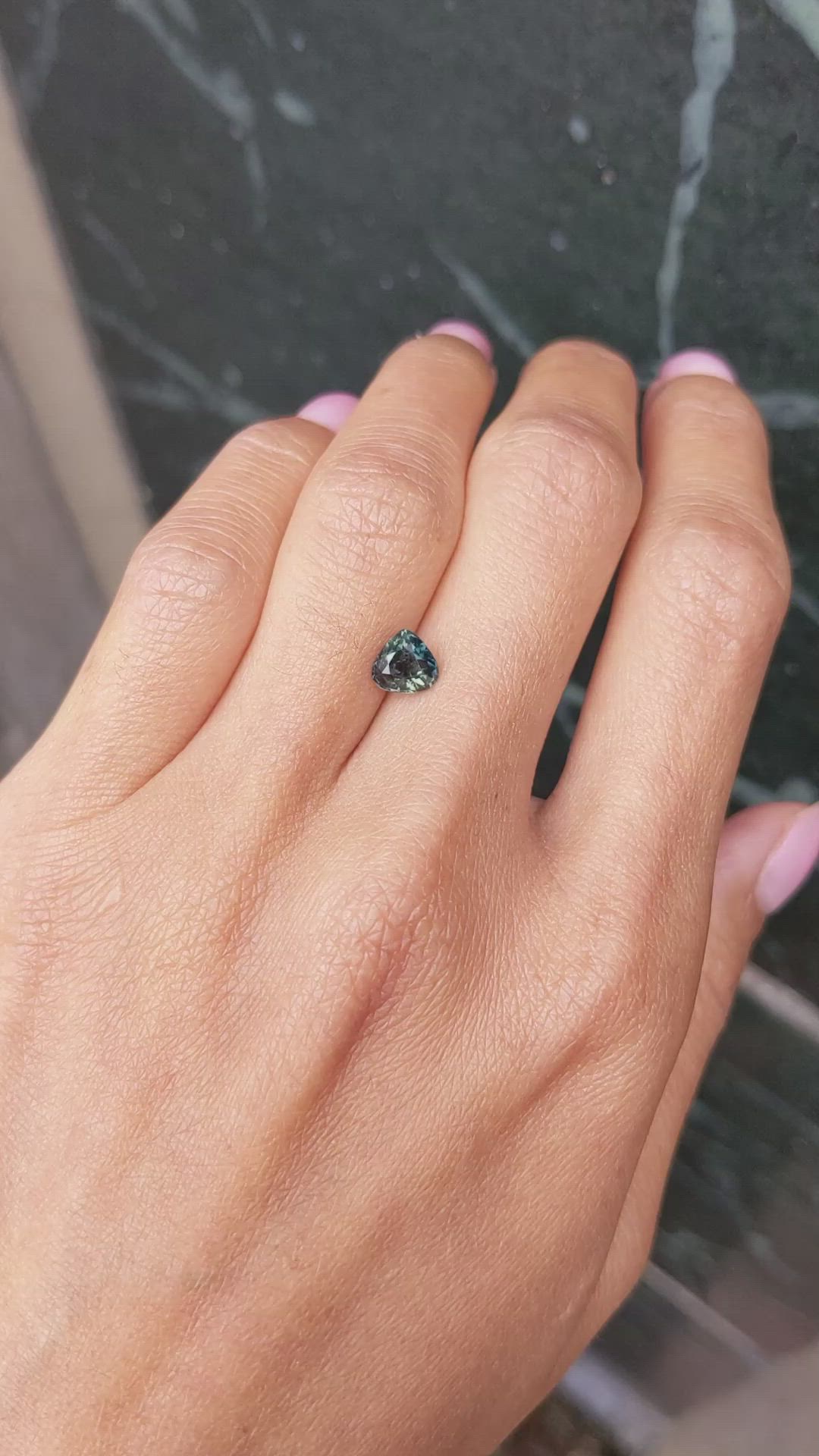 1.12 Ct. Bluish Green Sapphire from Tanzania Size Video