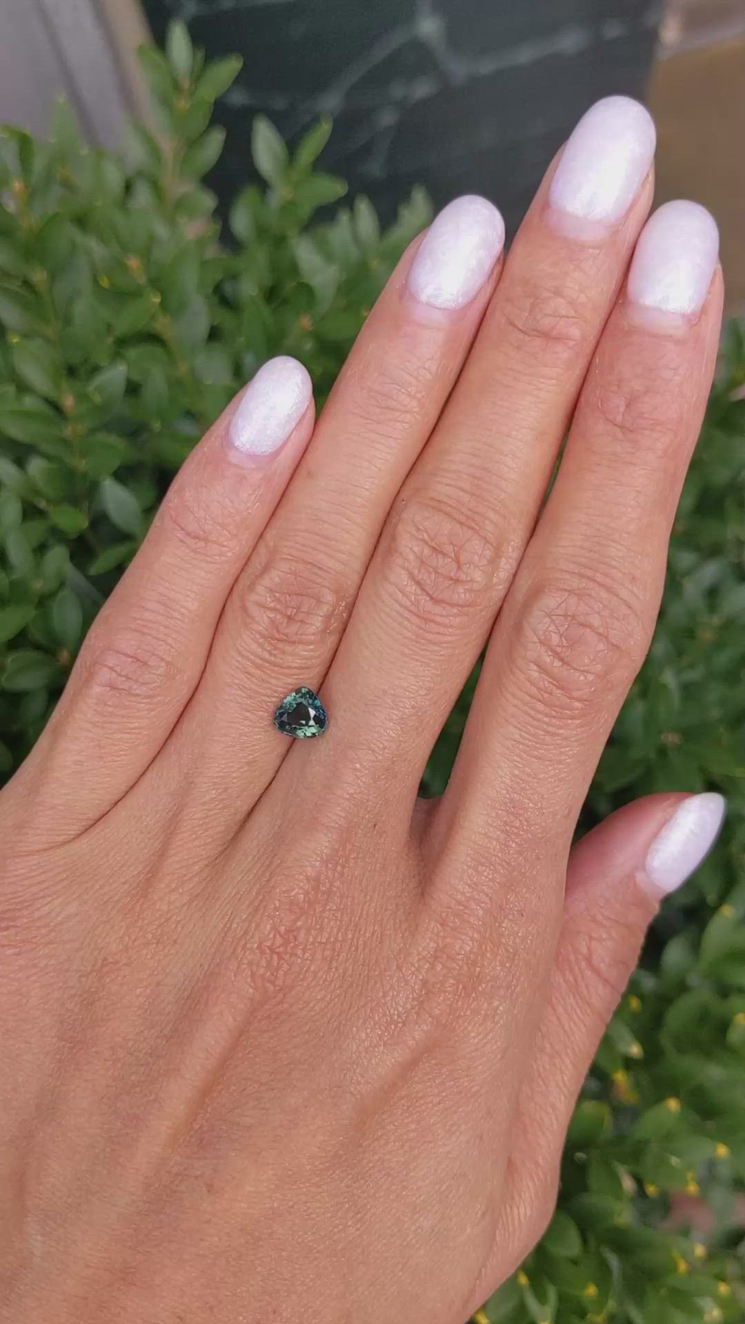 1.12 Ct. Bluish Green Sapphire from Tanzania Size Video