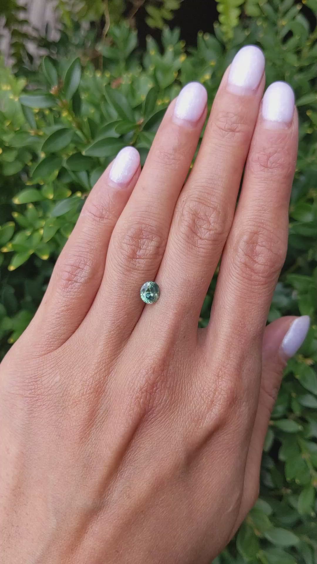 1.16 Ct. Yellowish Green Sapphire from Montana Size Video