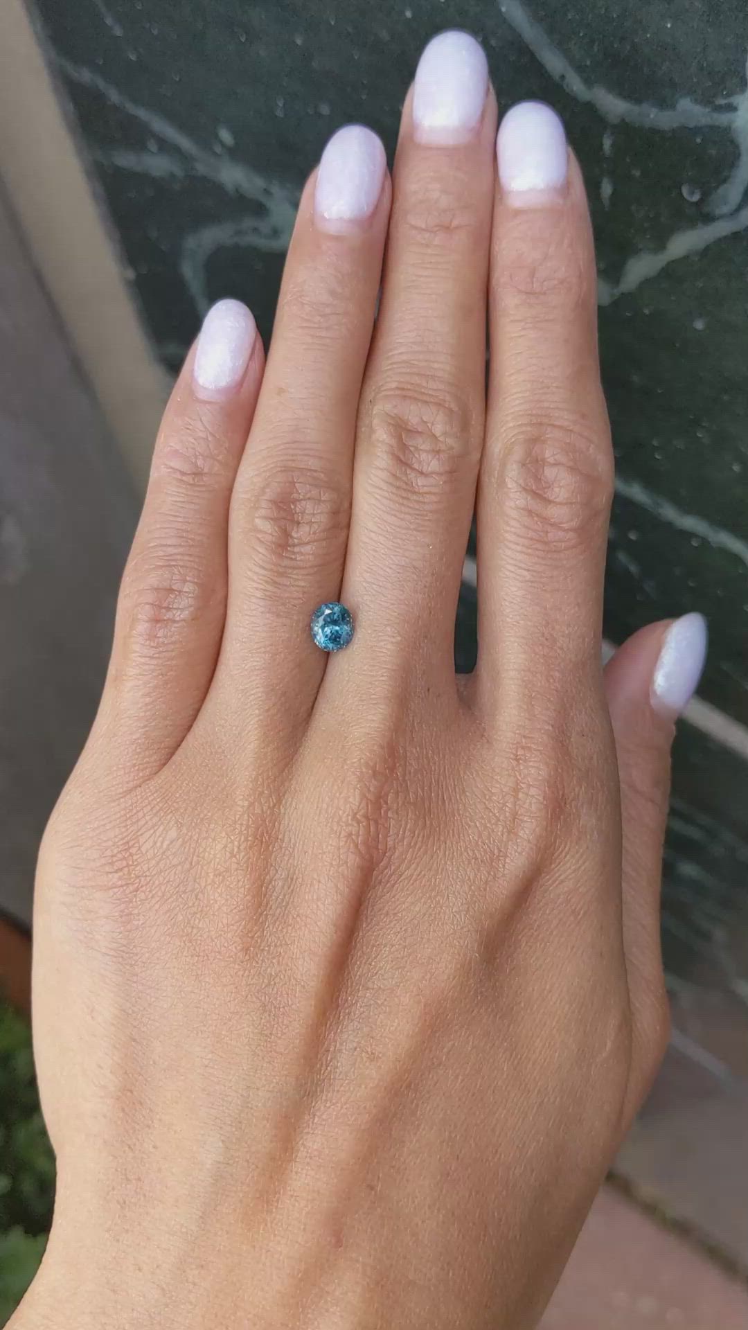 1.19 Ct. Greenish Blue Sapphire from Montana Size Video