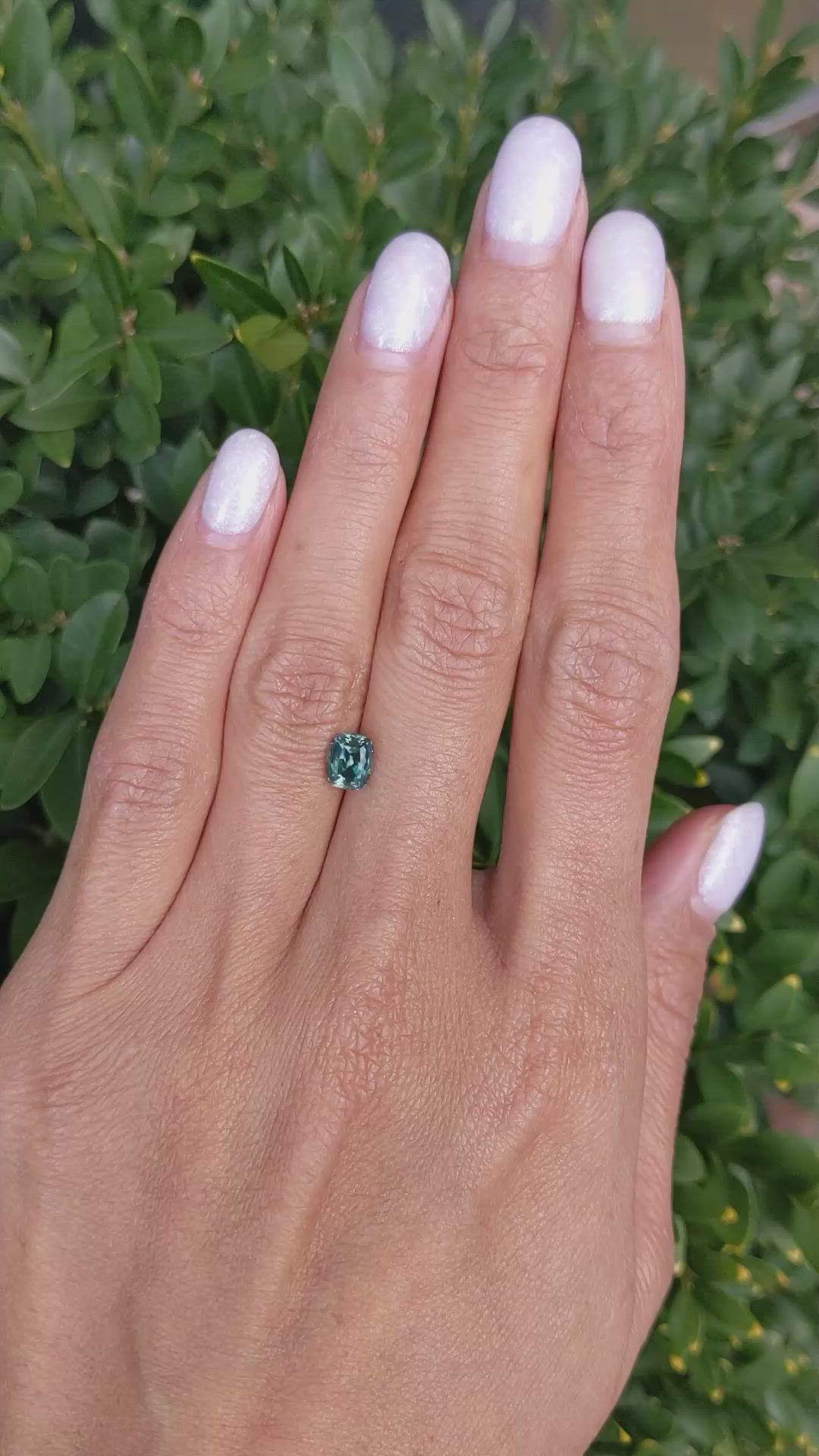 1.30 Ct. Bluish Green Sapphire from Montana Size Video