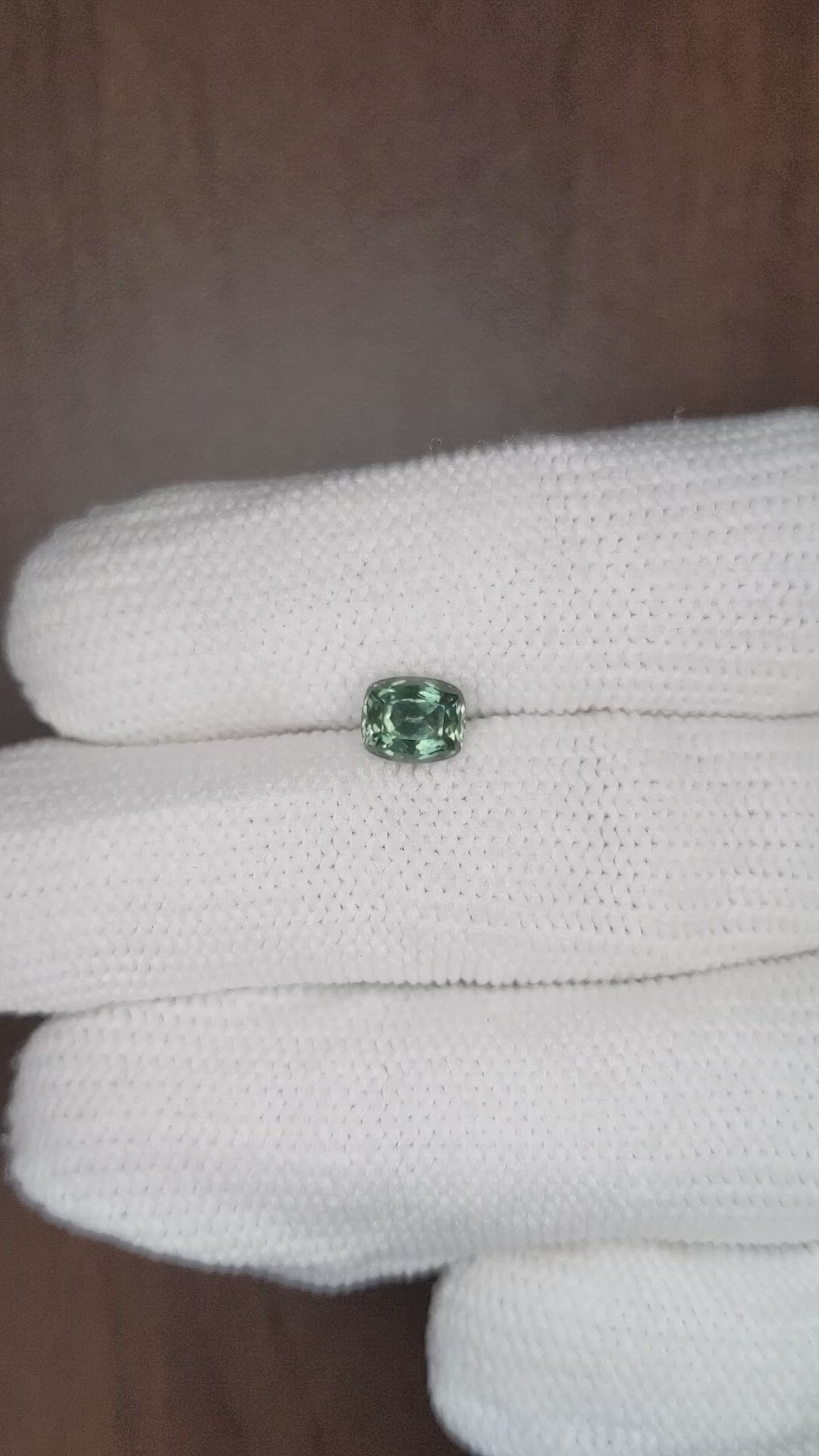 1.30 Ct. Bluish Green Sapphire from Montana Size Video