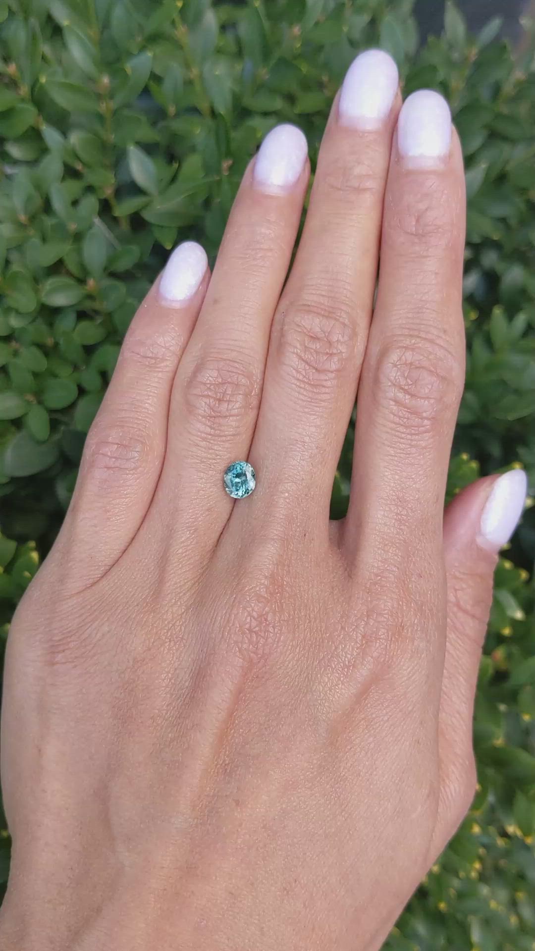 1.09 Ct. Bluish Green Sapphire from Montana Size Video