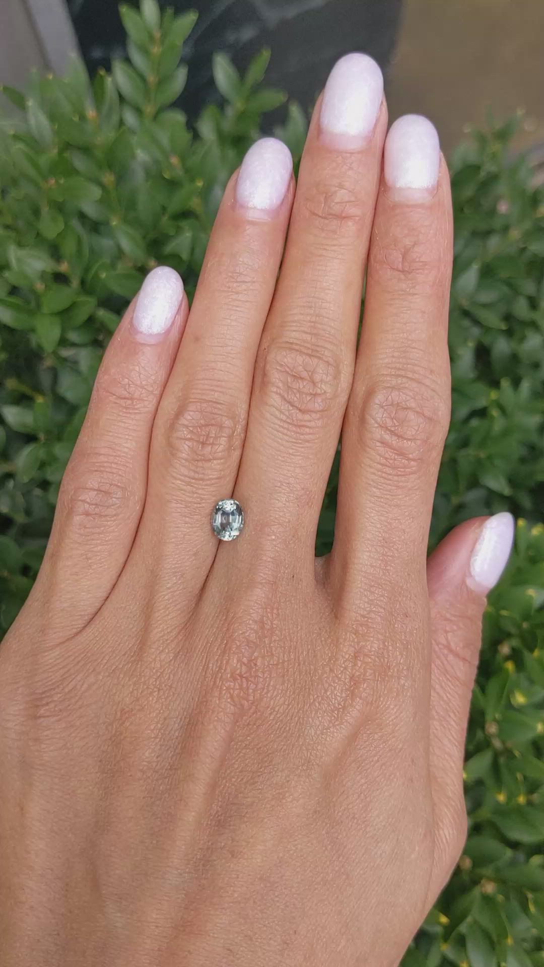 1.14 Ct. Bluish Green Sapphire from Montana Size Video