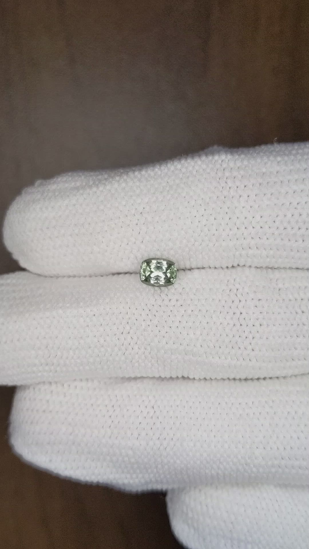 0.66 Ct. Green Sapphire from Montana Size Video