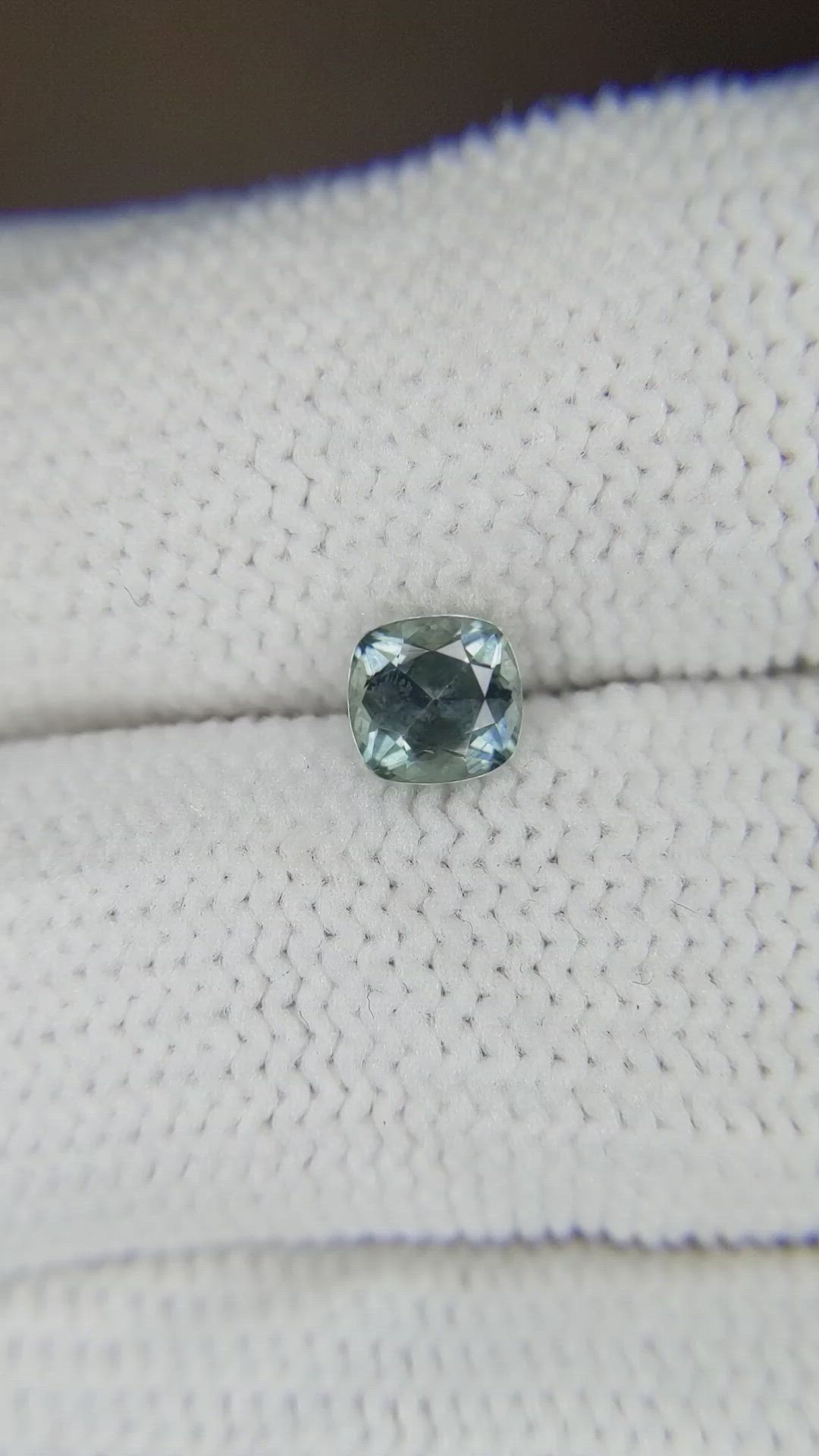 0.68 Ct. Bluish Green Sapphire from Montana Size Video