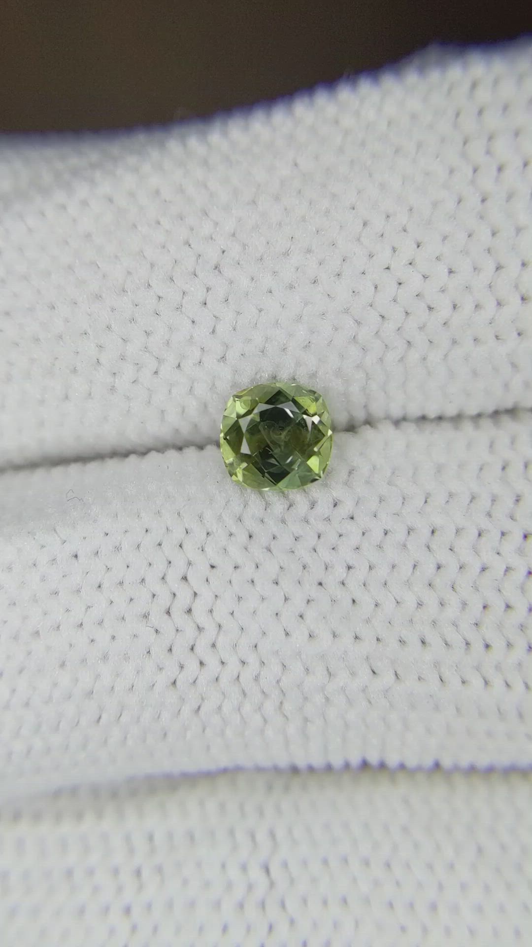 0.79 Ct. Yellowish Green Sapphire from Montana Size Video
