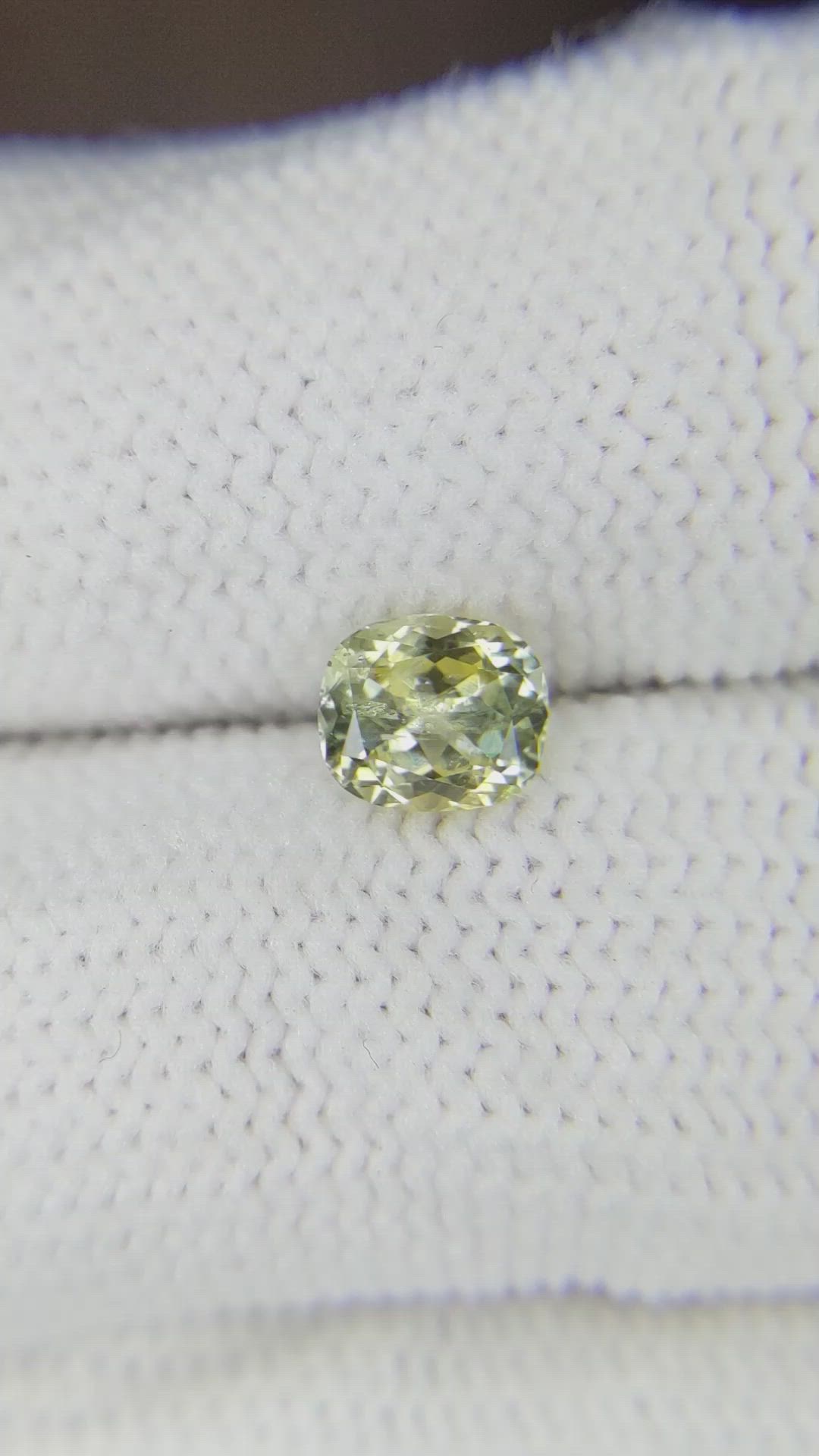 0.92 Ct. Yellowish Green Sapphire from Montana Size Video