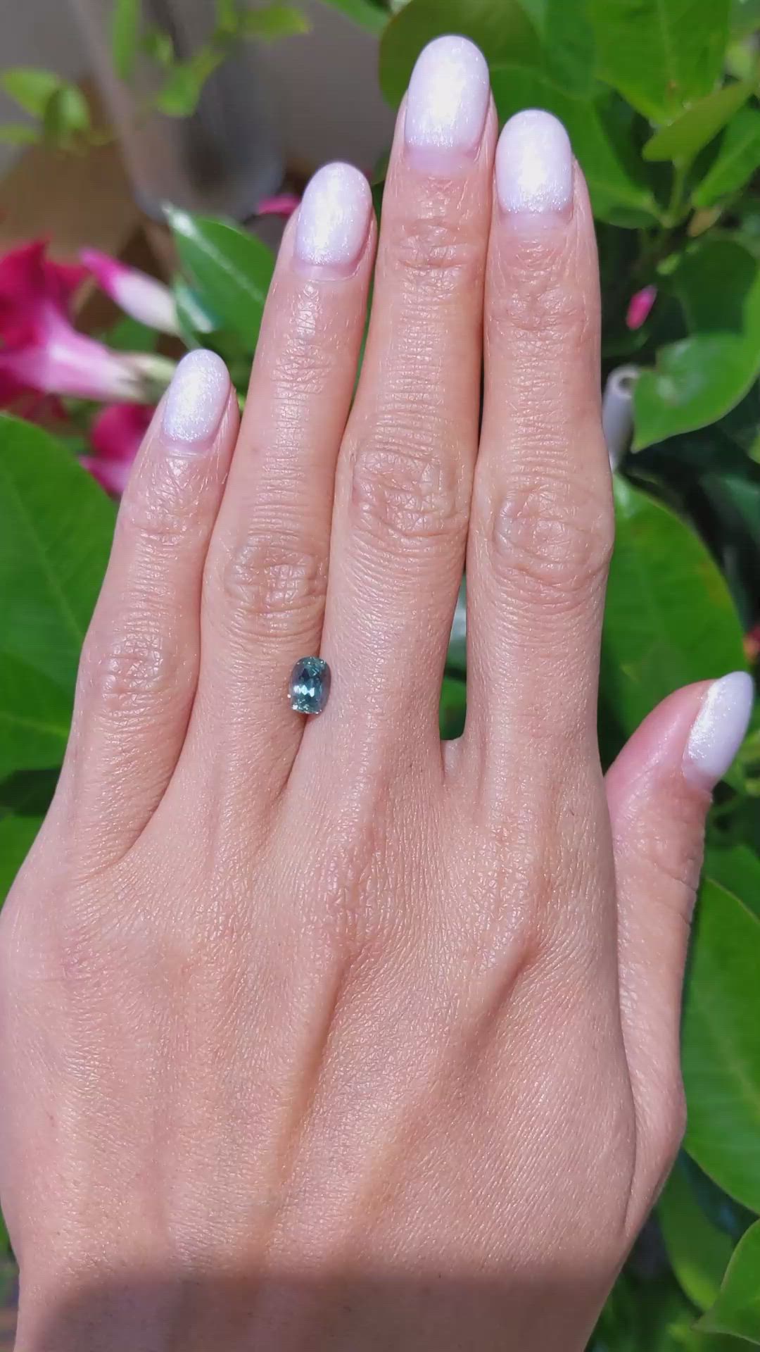 1.14 Ct. Greenish Blue Sapphire from Montana Size Video